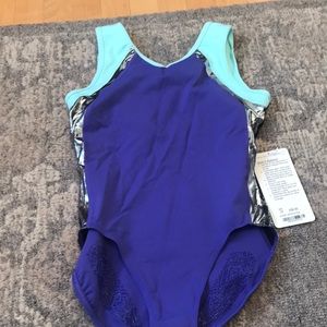 Ivivva Stick It Leotard Purple Aqua Silver Size 14